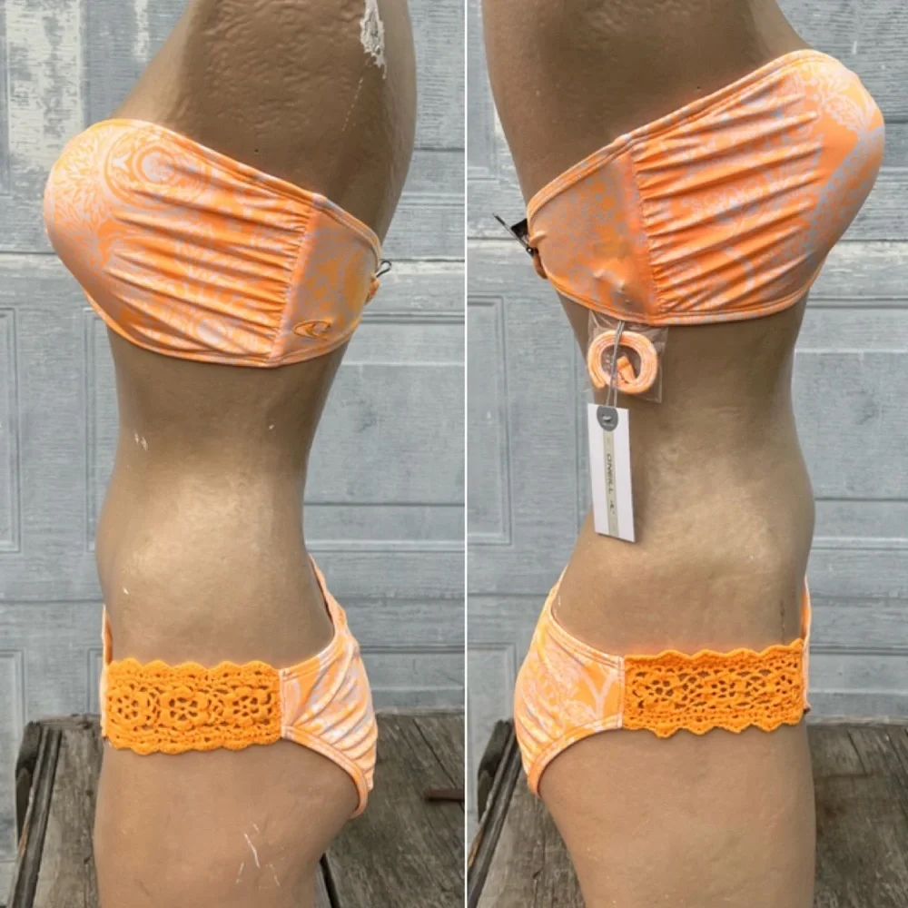 - O’Neill Sz XL Henna Crochet Orange Bikini Set! NEW!